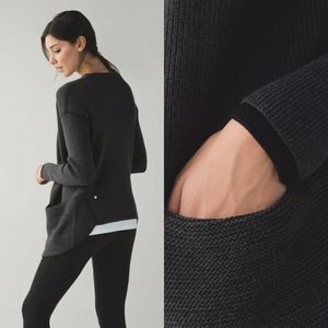 lululemon athletica Black Open-Front Ribbed Cardigan